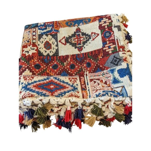 Yeiotsy Decorative Boho Throw Pillow Covers Tassels 17 x 17 Set of 2 Multicolor - Picture 5 of 5